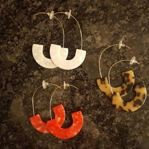 Earrings Acrylic Acetate Drop Hoop Earrings